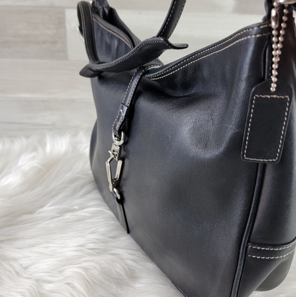 Coach Leatherware Black Leather Handbag #7778 Vintage 94 - Picture 8 of 16